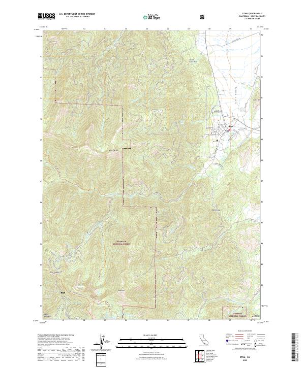 Etna, CA — USGS 7.5-minute topo (2022)