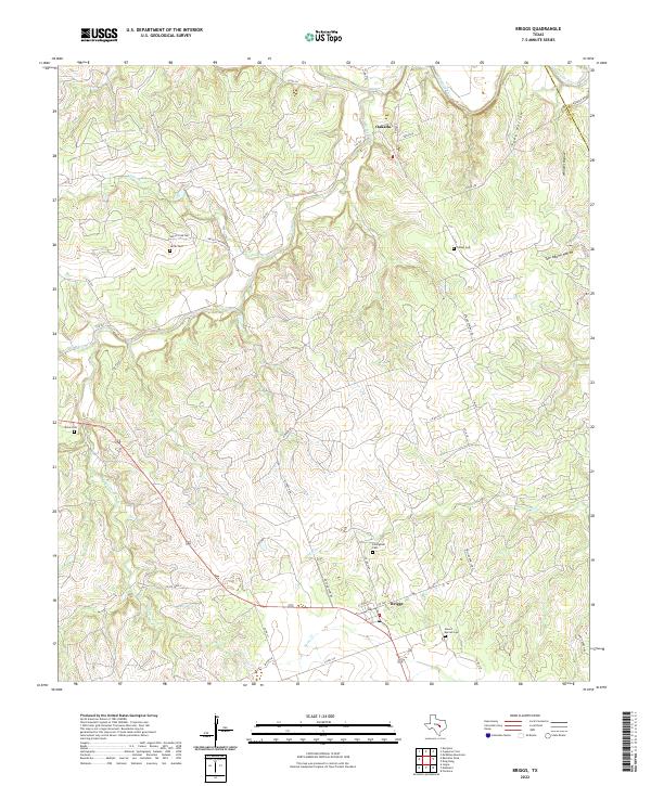 Briggs, TX — USGS 7.5-minute topo (2022)