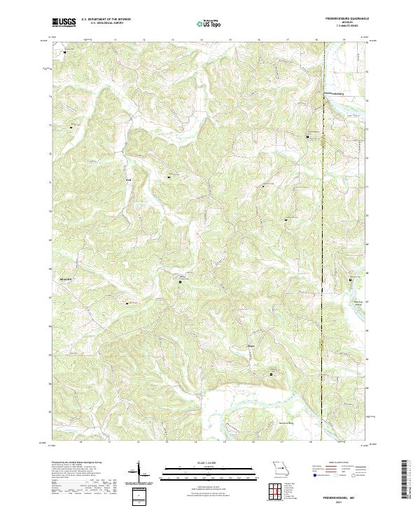 Fredericksburg, MO — USGS 7.5-minute topo (2021)