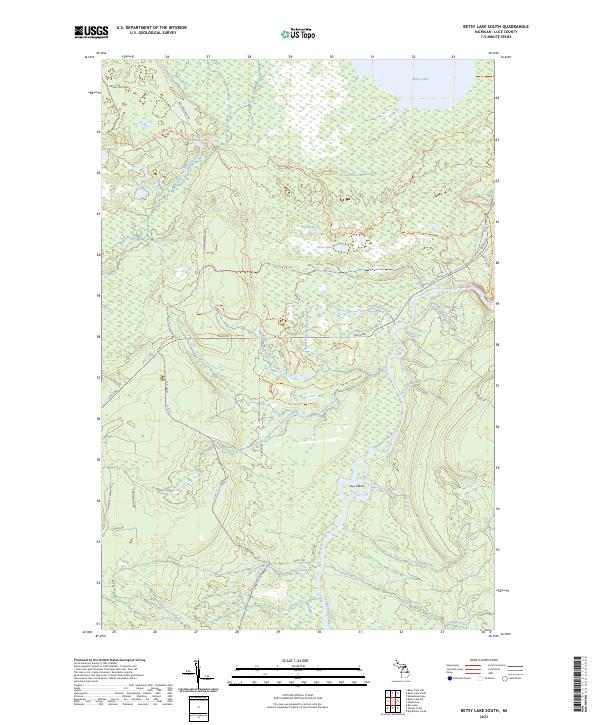 Betsy Lake South, MI — USGS 7.5-minute topo (2023)