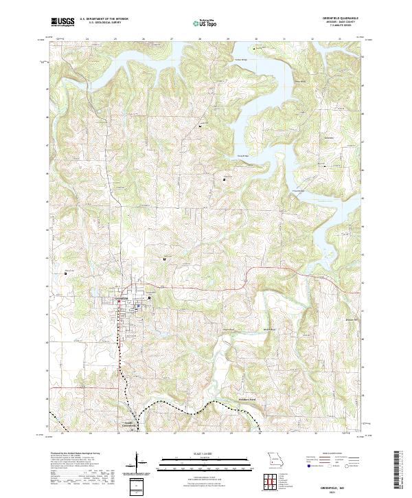 Greenfield, MO — USGS 7.5-minute topo (2021)