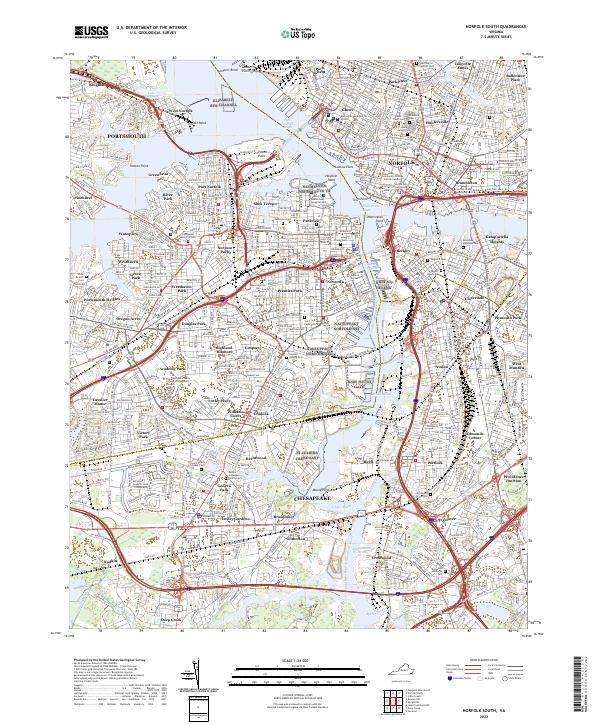 Norfolk South, VA — USGS 7.5-minute topo (2022)