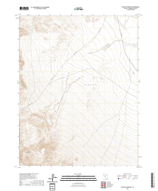 Rhyolite Ridge NE, NV — USGS 7.5-minute topo (2021)