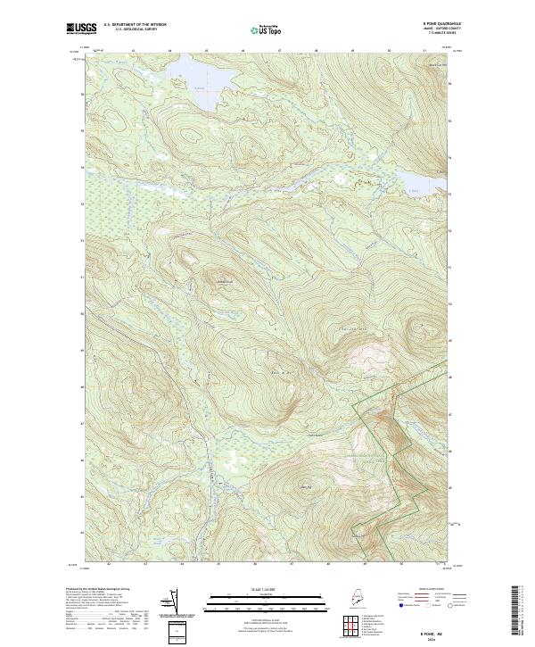 B Pond, ME — USGS 7.5-minute topo (2024)
