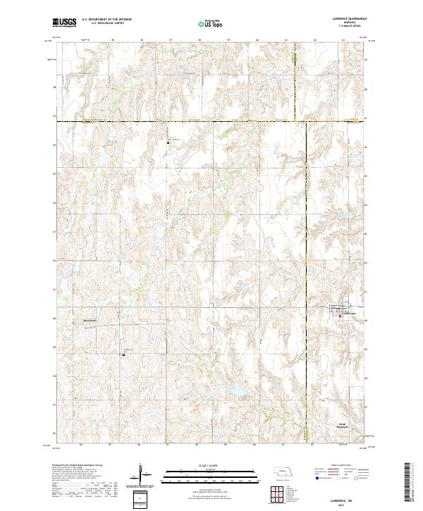 Lawrence, NE — USGS 7.5-minute topo (2021)