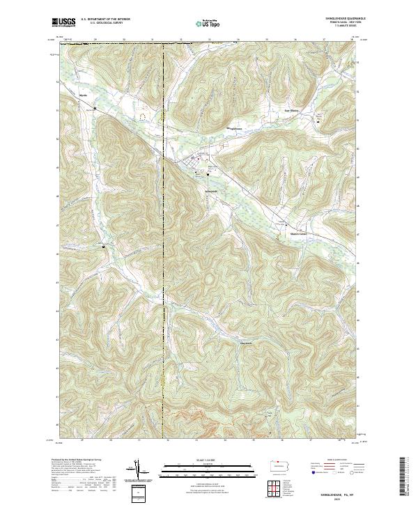 Shinglehouse, PA-NY — USGS 7.5-minute topo (2023)