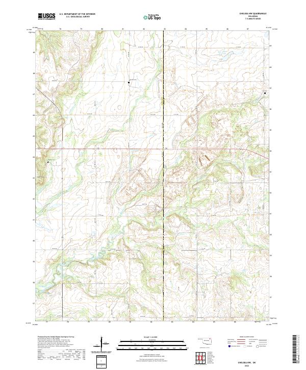 Chelsea NW, OK — USGS 7.5-minute topo (2022)