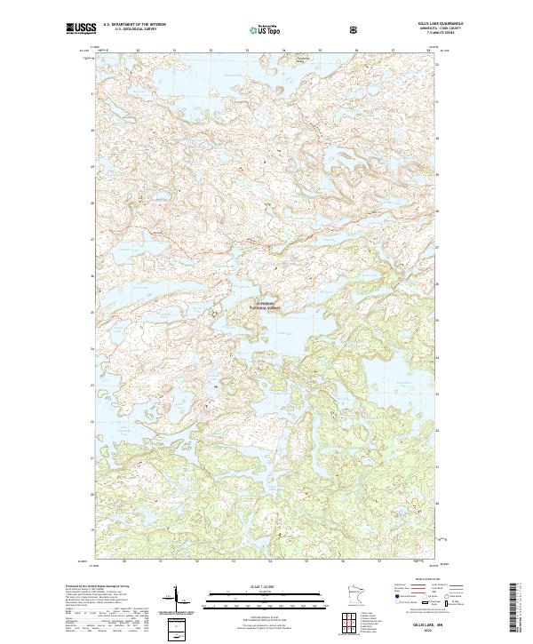 Gillis Lake, MN — USGS 7.5-minute topo (2022)