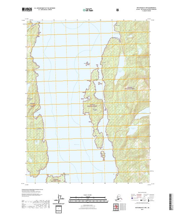 Ketchikan B-3 NW, AK — USGS 7.5-minute topo (2021)