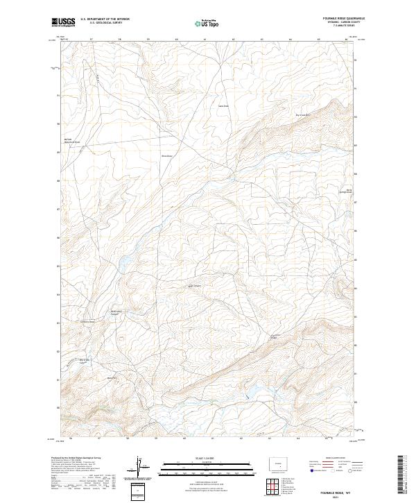 Fourmile Ridge, WY — USGS 7.5-minute topo (2021)