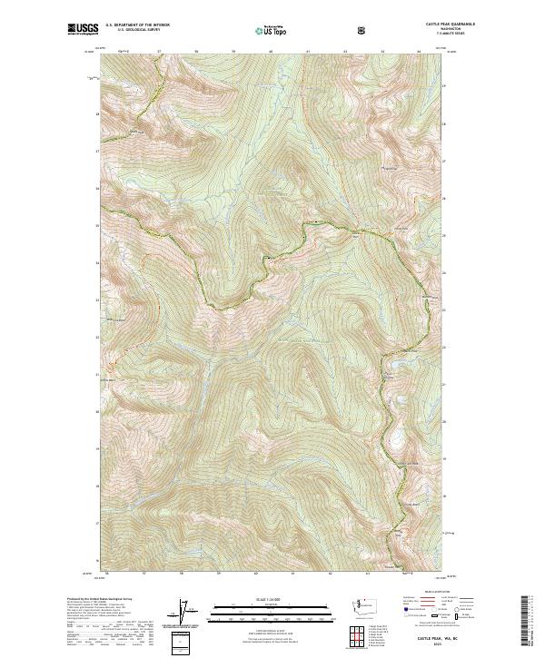 Castle Peak, WA-BC — USGS 7.5-minute topo (2023)