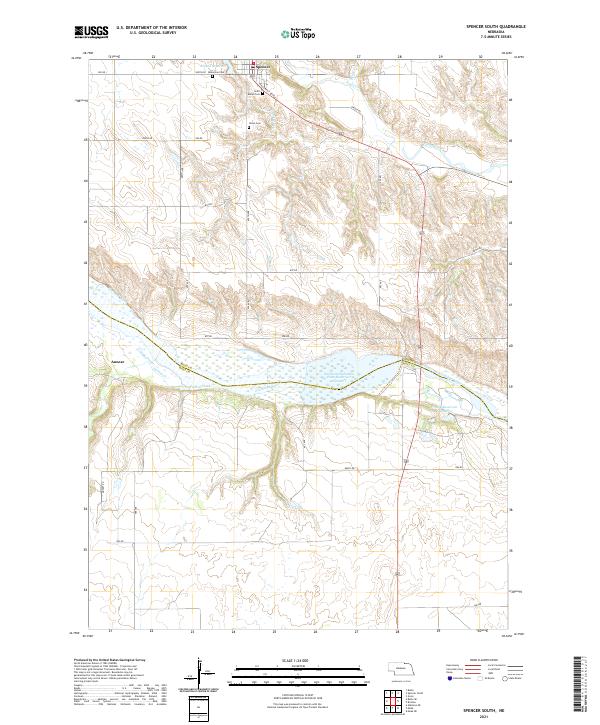 Spencer South, NE — USGS 7.5-minute topo (2021)