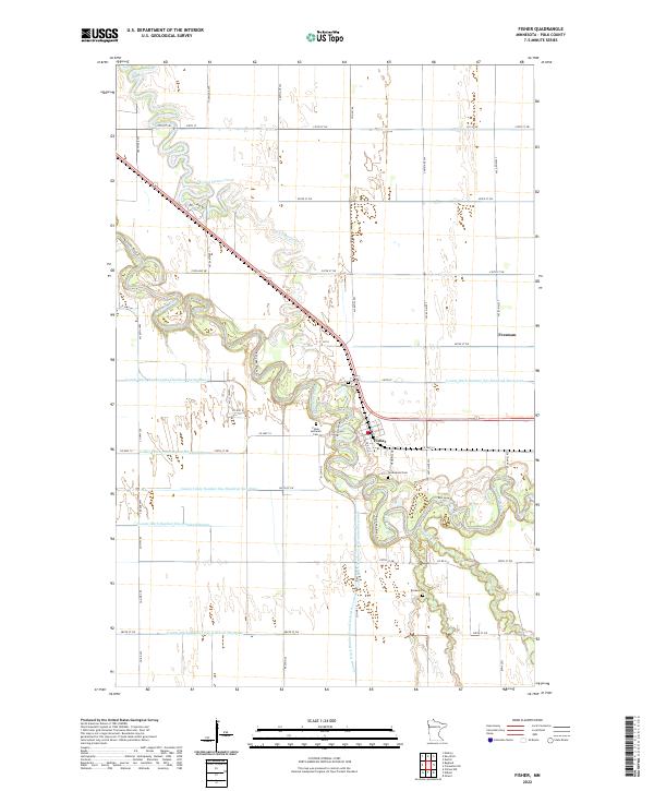 Fisher, MN — USGS 7.5-minute topo (2022)