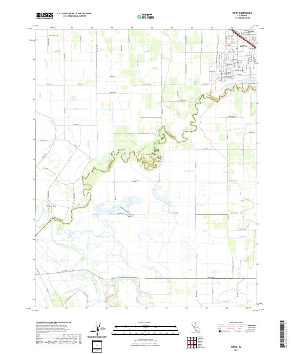 Ripon, CA — USGS 7.5-minute topo (2021)