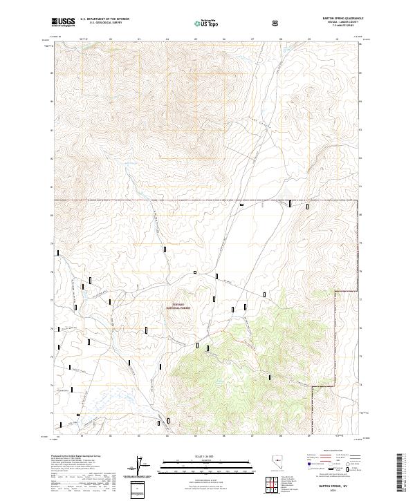 Barton Spring, NV — USGS 7.5-minute topo (2021)