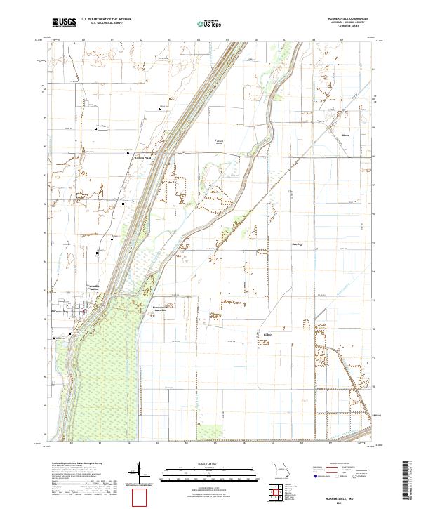 Hornersville, MO — USGS 7.5-minute topo (2021)