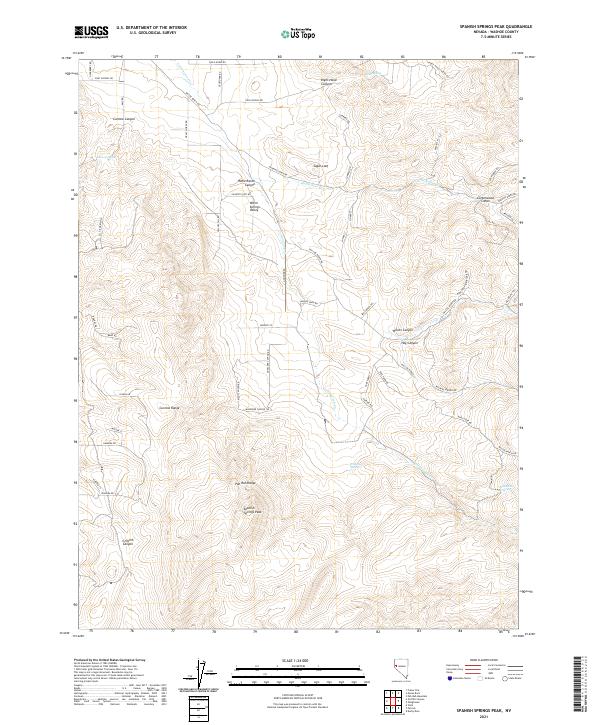 Spanish Springs Peak, NV — USGS 7.5-minute topo (2021)
