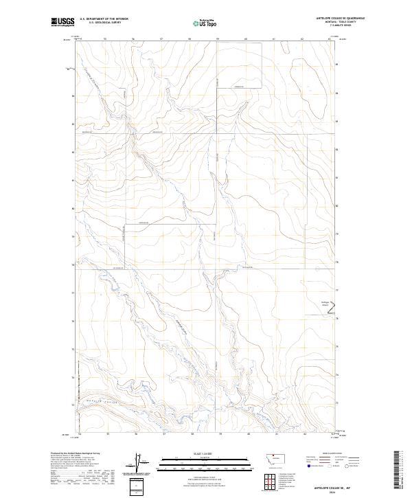 Antelope Coulee SE, MT — USGS 7.5-minute topo (2024)