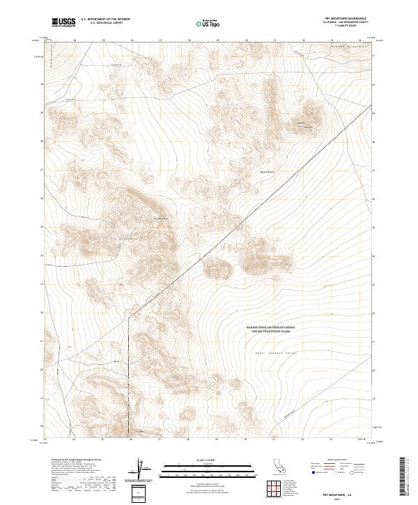 Fry Mountains, CA — USGS 7.5-minute topo (2021)