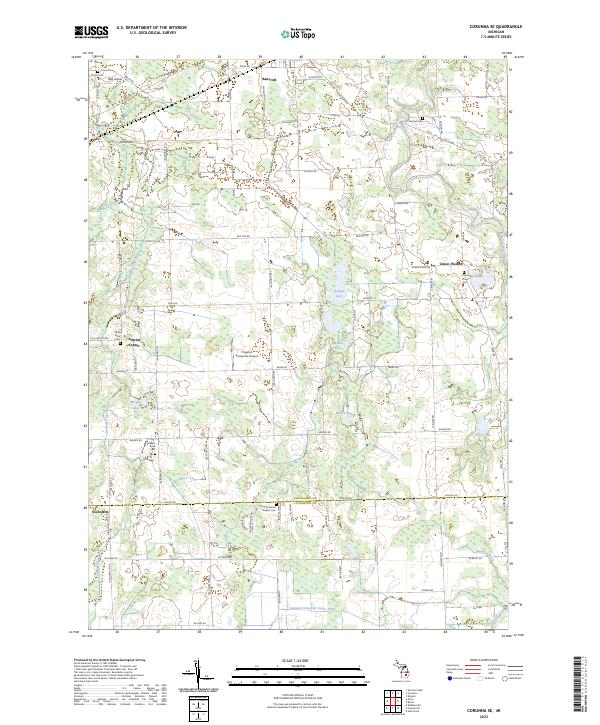 Corunna SE, MI — USGS 7.5-minute topo (2023)
