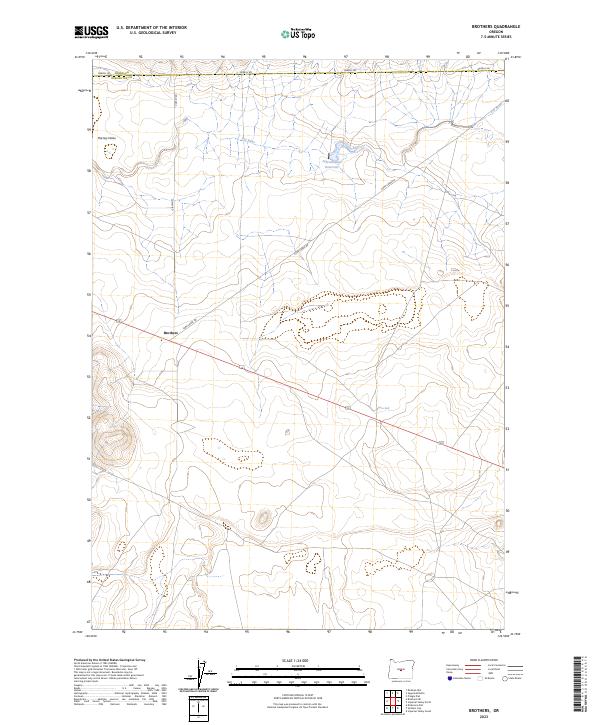 Brothers, OR — USGS 7.5-minute topo (2023)