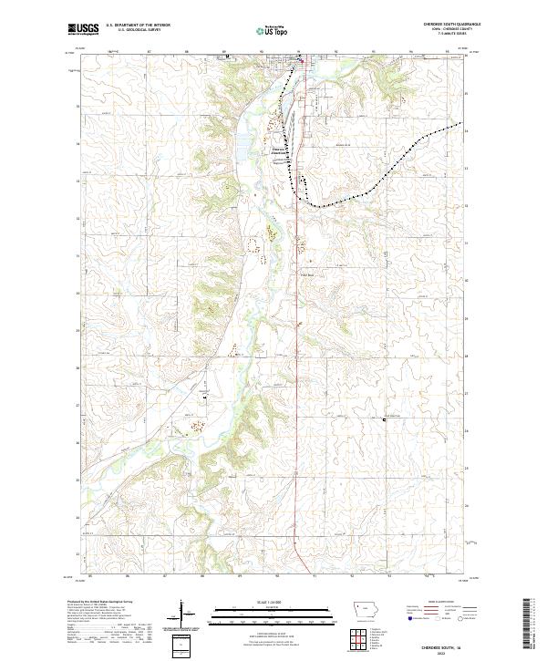 Cherokee South, IA — USGS 7.5-minute topo (2022)