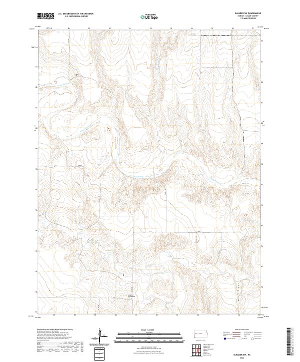 Elkader SW, KS — USGS 7.5-minute topo (2022)