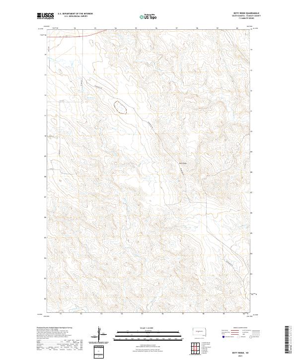 Doty Ridge, SD — USGS 7.5-minute topo (2021)