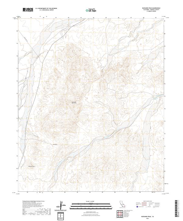 Buzzards Peak, CA — USGS 7.5-minute topo (2021)