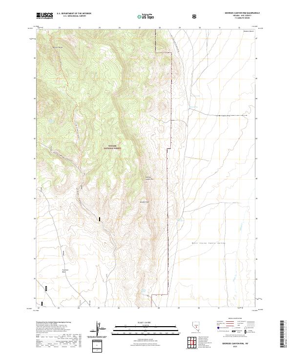 Georges Canyon Rim, NV — USGS 7.5-minute topo (2021)