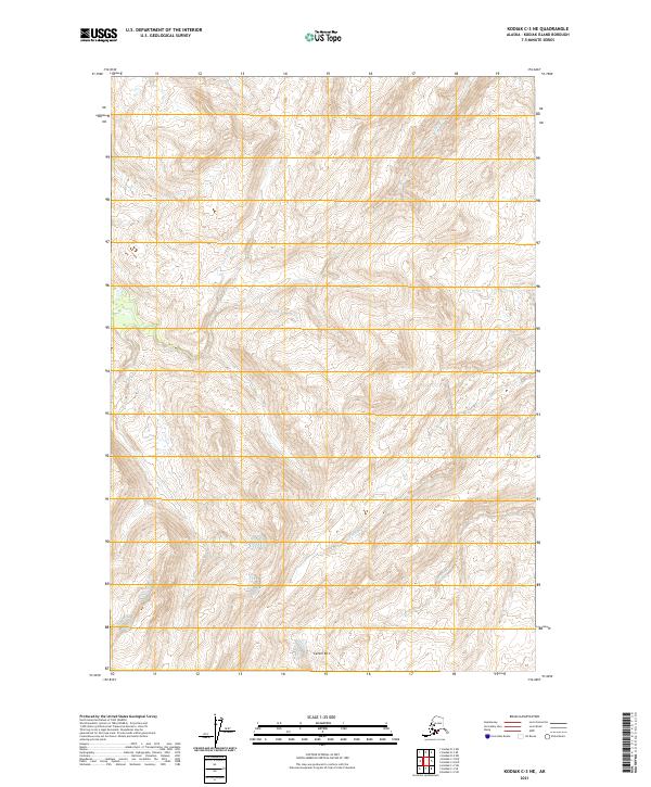 Kodiak C-3 NE, AK — USGS 7.5-minute topo (2021)