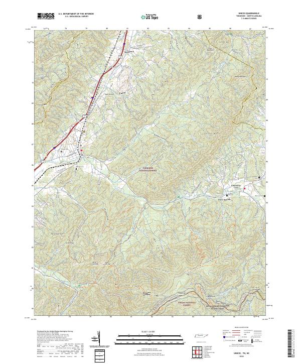 Unicoi, TN-NC — USGS 7.5-minute topo (2022)