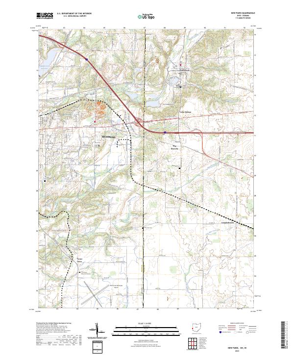 New Paris, OH-IN — USGS 7.5-minute topo (2023)