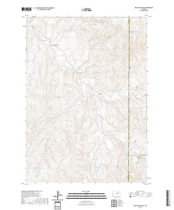 Dry Fork Ranch, WY — USGS 7.5-minute topo (2021)