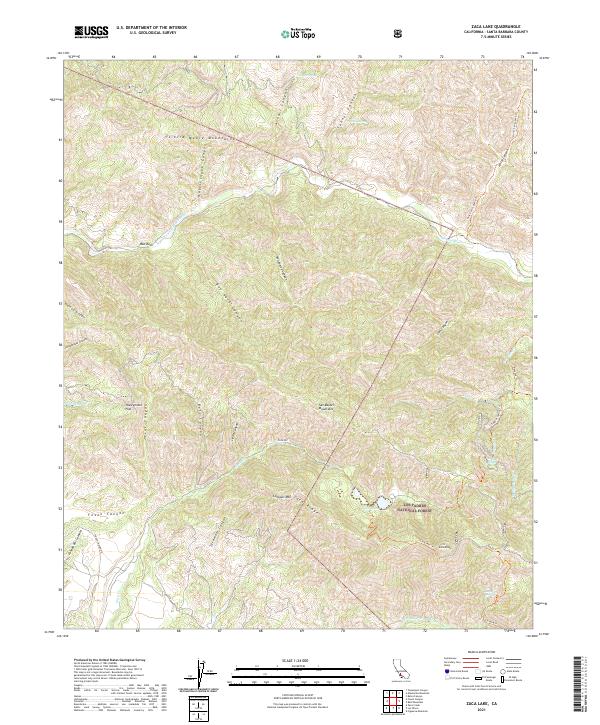 Zaca Lake, CA — USGS 7.5-minute topo (2021)