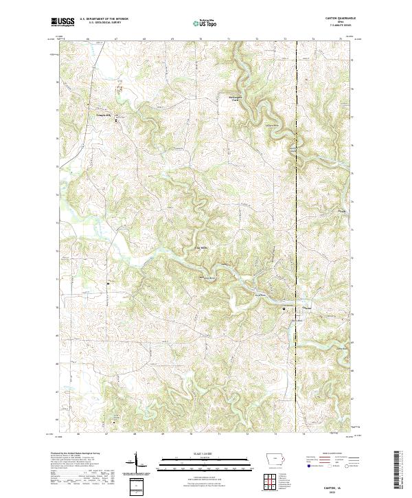 Canton, IA — USGS 7.5-minute topo (2022)