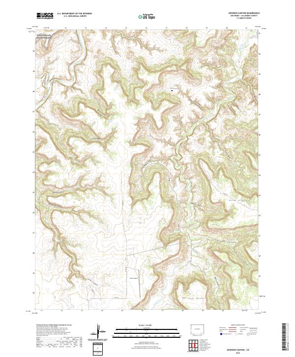 Johnson Canyon, CO — USGS 7.5-minute topo (2022)