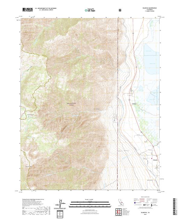 Olancha, CA — USGS 7.5-minute topo (2021)