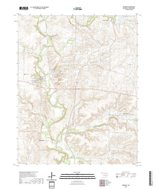 Burbank, OK — USGS 7.5-minute topo (2022)