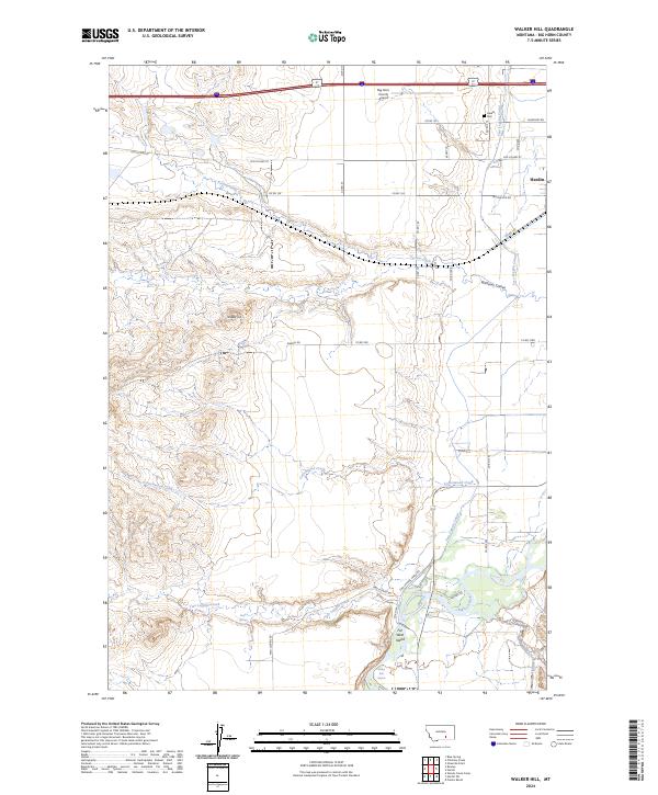 Walker Hill, MT — USGS 7.5-minute topo (2024)