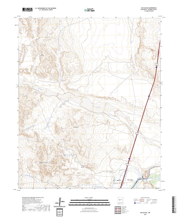 San Acacia, NM — USGS 7.5-minute topo (2023)