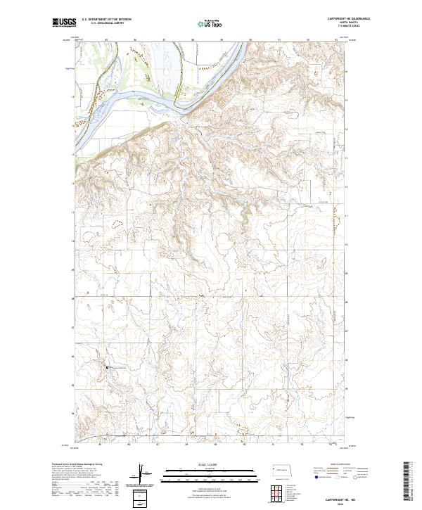 Cartwright NE, ND — USGS 7.5-minute topo (2024)