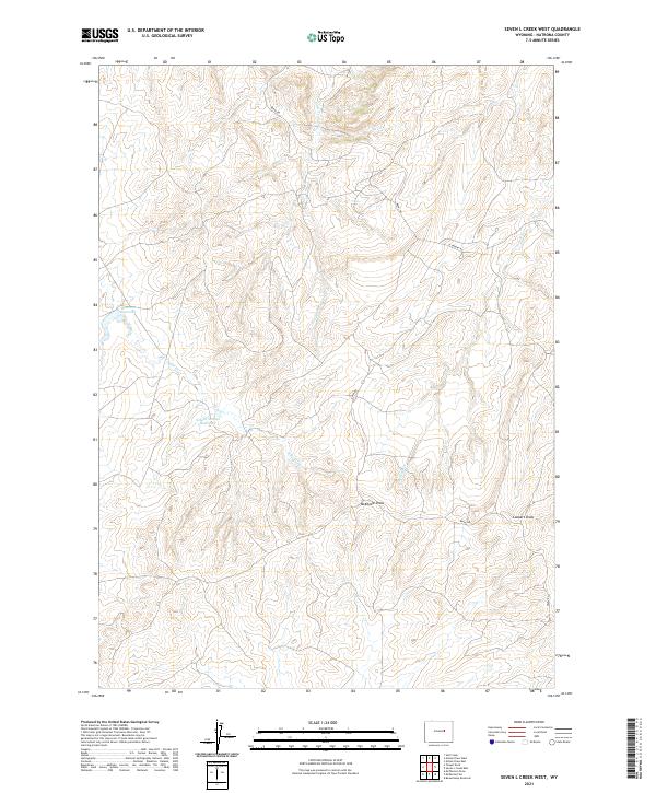 Seven L Creek West, WY — USGS 7.5-minute topo (2021)