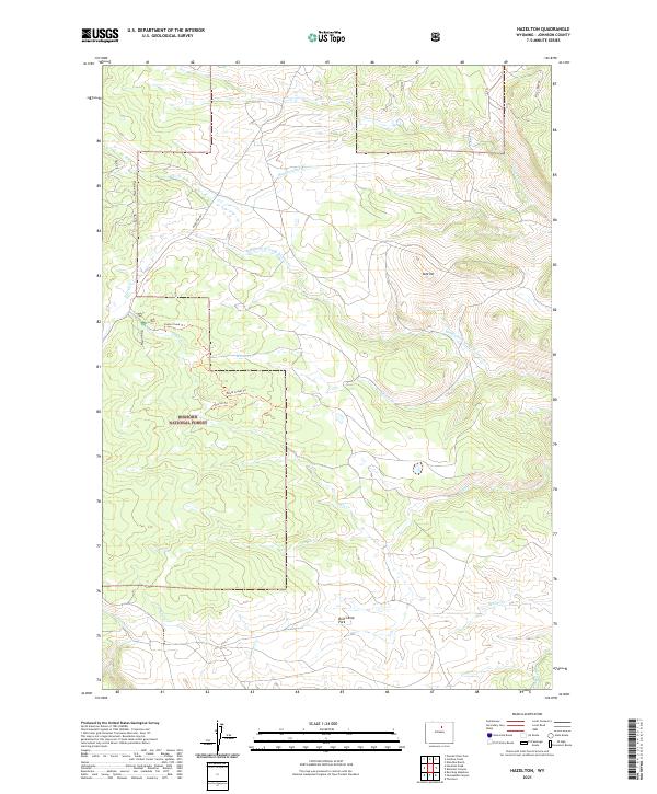 Hazelton, WY — USGS 7.5-minute topo (2021)