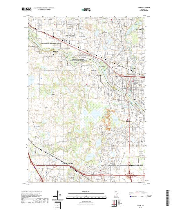 Anoka, MN — USGS 7.5-minute topo (2022)