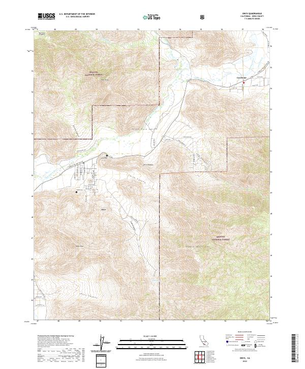 Onyx, CA — USGS 7.5-minute topo (2022)