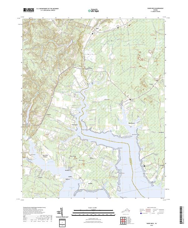 Ware Neck, VA — USGS 7.5-minute topo (2022)