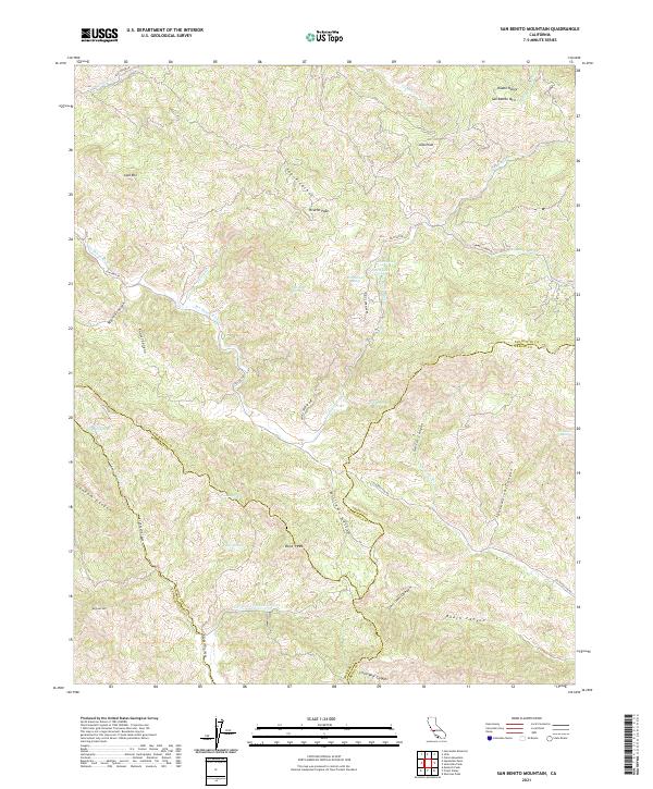 San Benito Mountain, CA — USGS 7.5-minute topo (2021)
