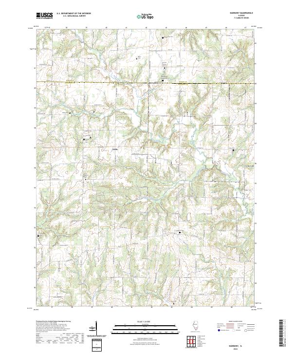 Harmony, IL — USGS 7.5-minute topo (2024)