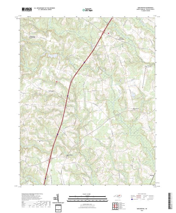 Darlington, NC — USGS 7.5-minute topo (2022)